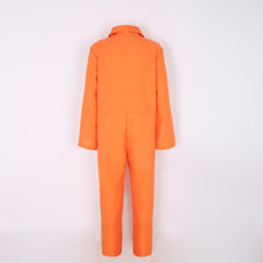 Orange Prisoner Numbered Jail Uniform Jumpsuit Outfits Halloween Cosplay Costume