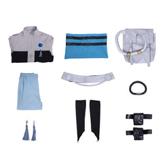 Gachiakuta (2025) Zanka Nijiku Gray Blue Set Outfits Cosplay Costume