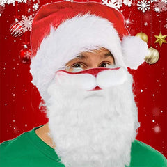 Christmas 2023 Funny Santa Bearded Face Mask Cosplay Accessories Halloween Carnival Props