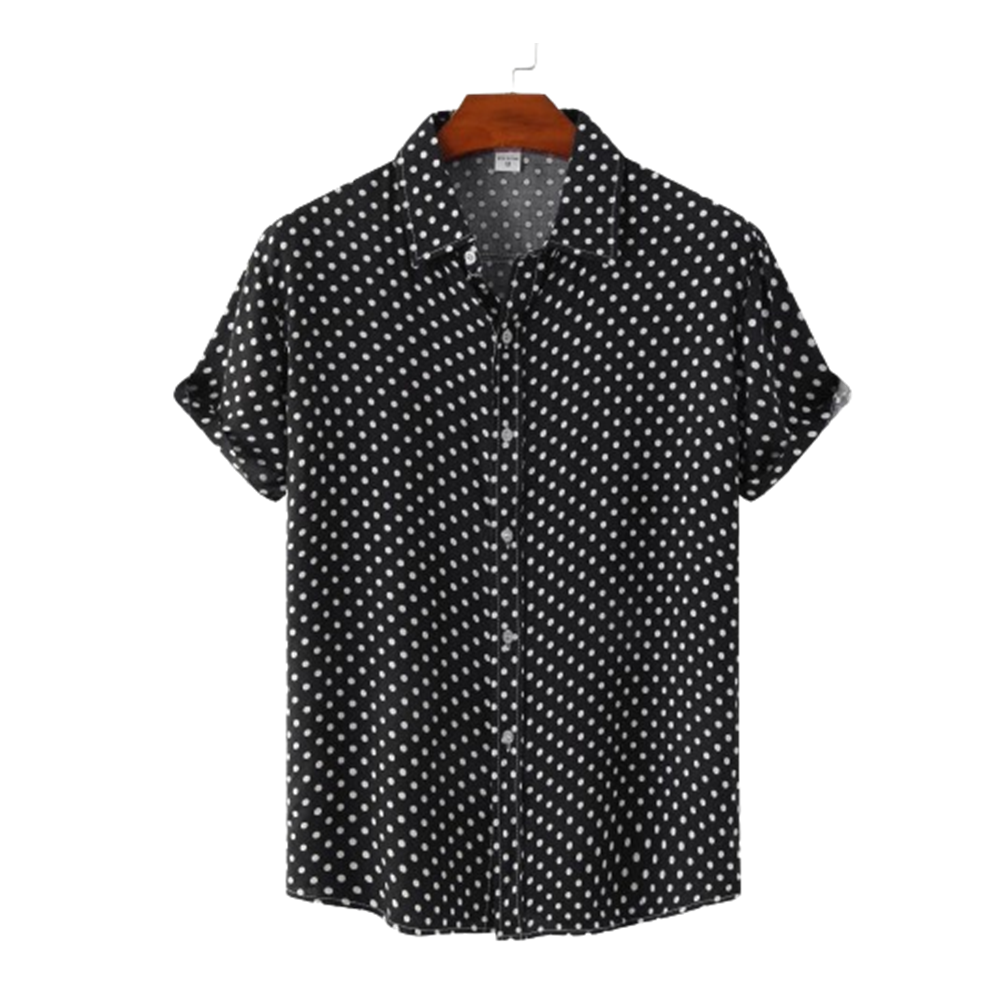 Movie Road House Dalton Black Polka Dots Button Front Shirt Cosplay Costume