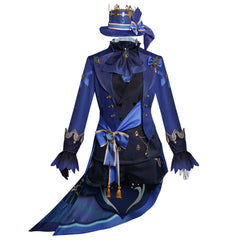 Genshin Impact Focalors Furina Black Blue Outfits Cosplay Costume Halloween Carnival Suit