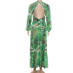 Off Campus (2026) Allie Hayes Green Open Back Summer Dress Outfits Cosplay Costume