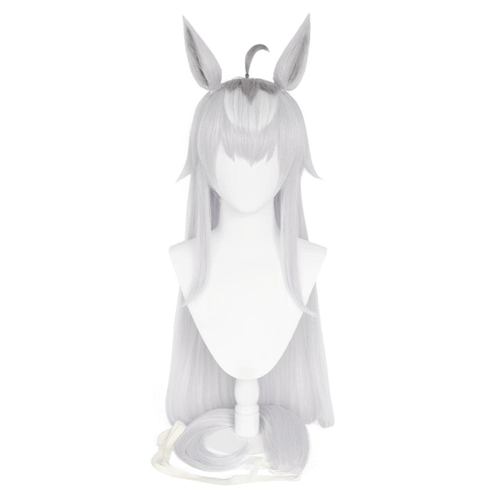 Oguri Cap White Wig Ears Tail Cosplay Accessories Halloween Carnival Props