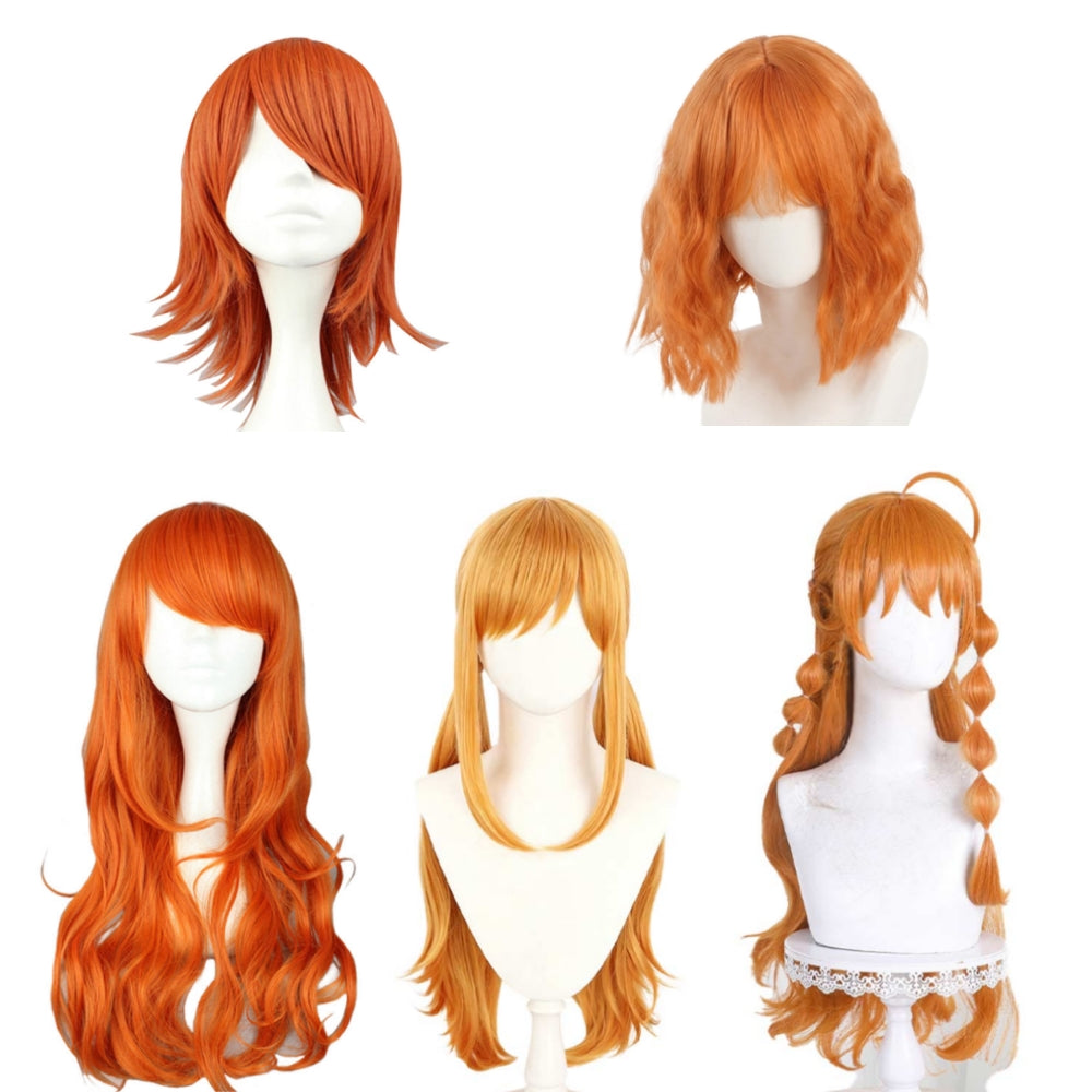 One Piece Nami Orange Wigs Cosplay Accessories Halloween Carnival Props