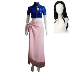 One Piece Nico Robin Blue Pink Set Beach Outfits Cosplay Costume