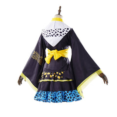 One Piece Trafalgar D. Water Law Black Lolita Kimono Skirt Set Outfits Cosplay Costume