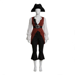 Pirates Of The Caribbean Elizabeth Swann Brown Pirate Outfits Cosplay Costume
