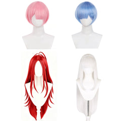 Reid Astrea Ram Rem Emilia Wig Cosplay Heat Resistant Synthetic Hair Accessories Props