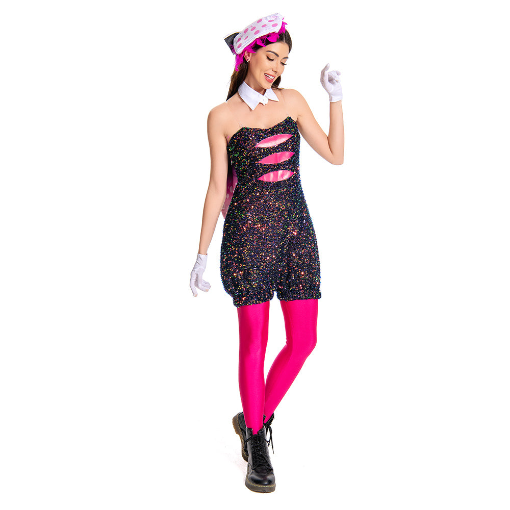 Splatoon Callie Purple Black Sequins Outfits Cosplay Costume Halloween Carnival Suit