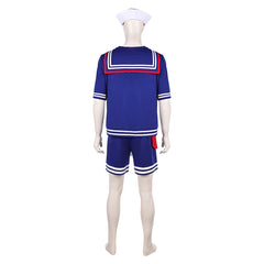 Stranger Things 3 Scoops Ahoy Steve Harrington Blue Sailor Set Cosplay Costume