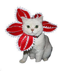 Stranger Things Demogorgon Pet Dogs Cats Flower Head Hat Outfits Halloween Cosplay Costume