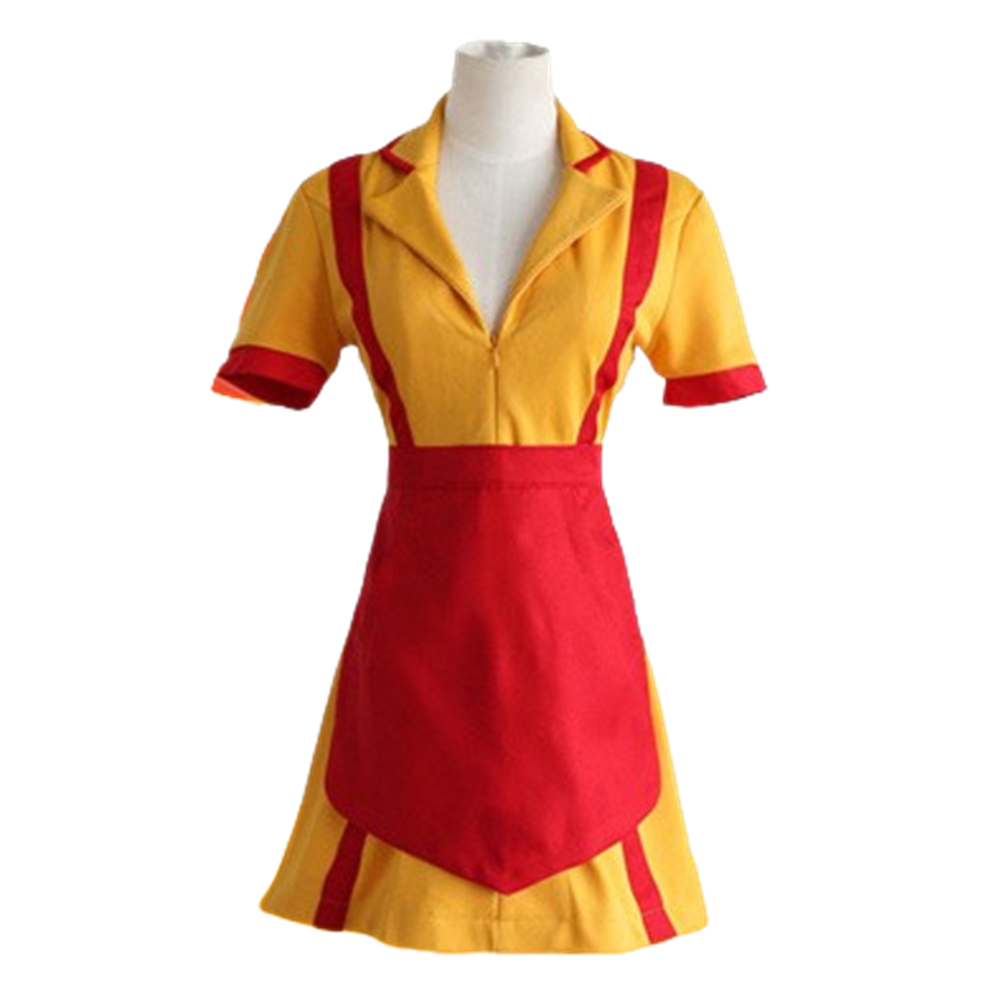 Movie Broke Girls Max Caroline Waiter Uniform Dress Costume Cosplay Halloween Carnival Suit