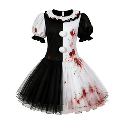 Terrifier 4 (2026) The Little Pale Girl Clown Bloody Tutu Dress Outfits Cosplay Costume