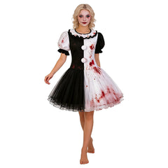 Terrifier 4 (2026) The Little Pale Girl Clown Bloody Tutu Dress Outfits Cosplay Costume
