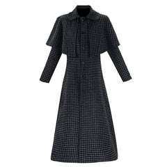 The Addams Family (2025) Black Checked Coat Outfits Cosplay Costume Halloween Suit