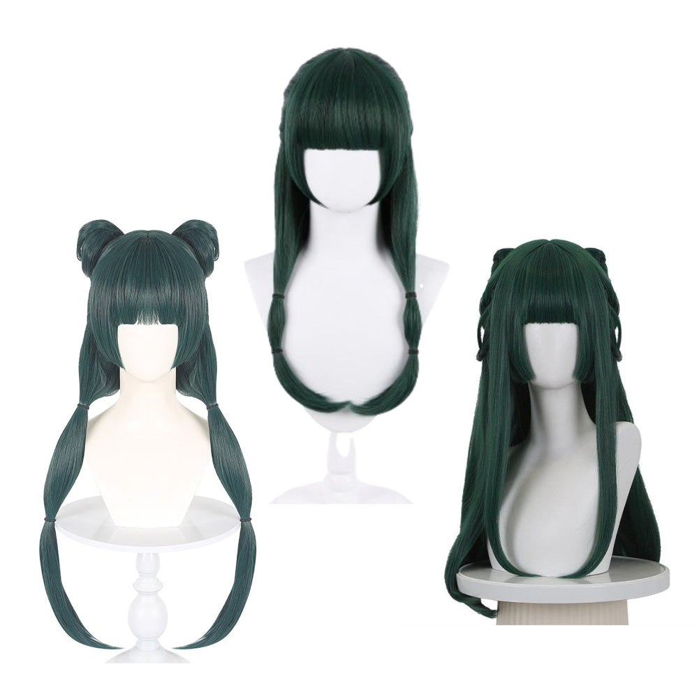 The Apothecary Diaries Maomao Green Wig Servant Double Buns Cosplay Accessories Halloween Carnival Props