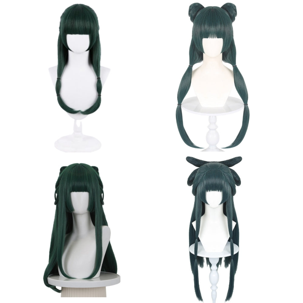 The Apothecary Diaries Maomao Green Wig Servant Double Buns Cosplay Accessories Props