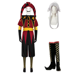 The Freak Circus Harlequin Pierrot Jester Horror Clown Cosplay Costume Carnival Halloween Suit