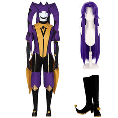 The Freak Circus Harlequin Pierrot Jester Horror Clown Cosplay Costume Carnival Halloween Suit