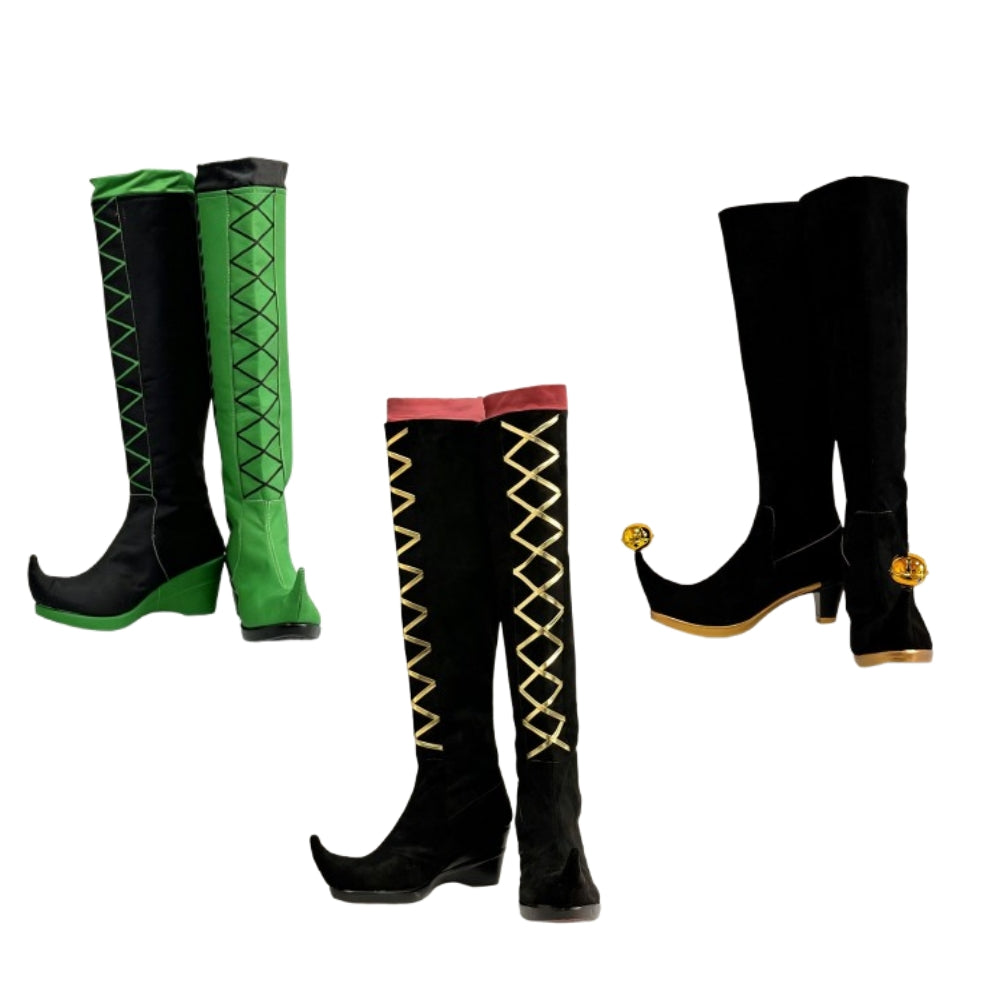 The Freak Circus Harlequin Pierrot Jester Shoes Boots Cosplay Accessories Props