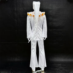 The Freak Circus Pierrot Old Design White Clown Outfits Halloween Cosplay Costume