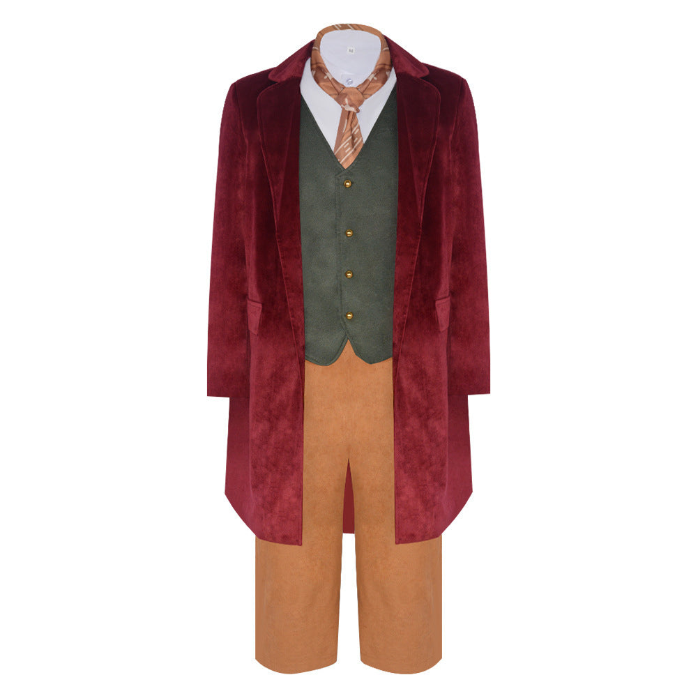 The Hobbit Bilbo Baggins Red Coat Set Outfits Cosplay Costume