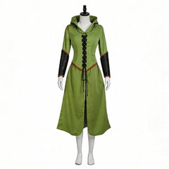 The Hobbit Tauriel Green Hooded Robe Dress Medieval Outfits Cosplay Costume
