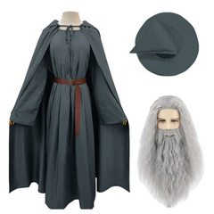 TV The Lord Of The Rings Gandalf Gray Cloak Set Outfits Cosplay Costume Halloween Carnival Suit