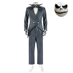 The Nightmare Before Christmas Jack Skellington Black Outfits Cosplay Costume Halloween Carnival Suit