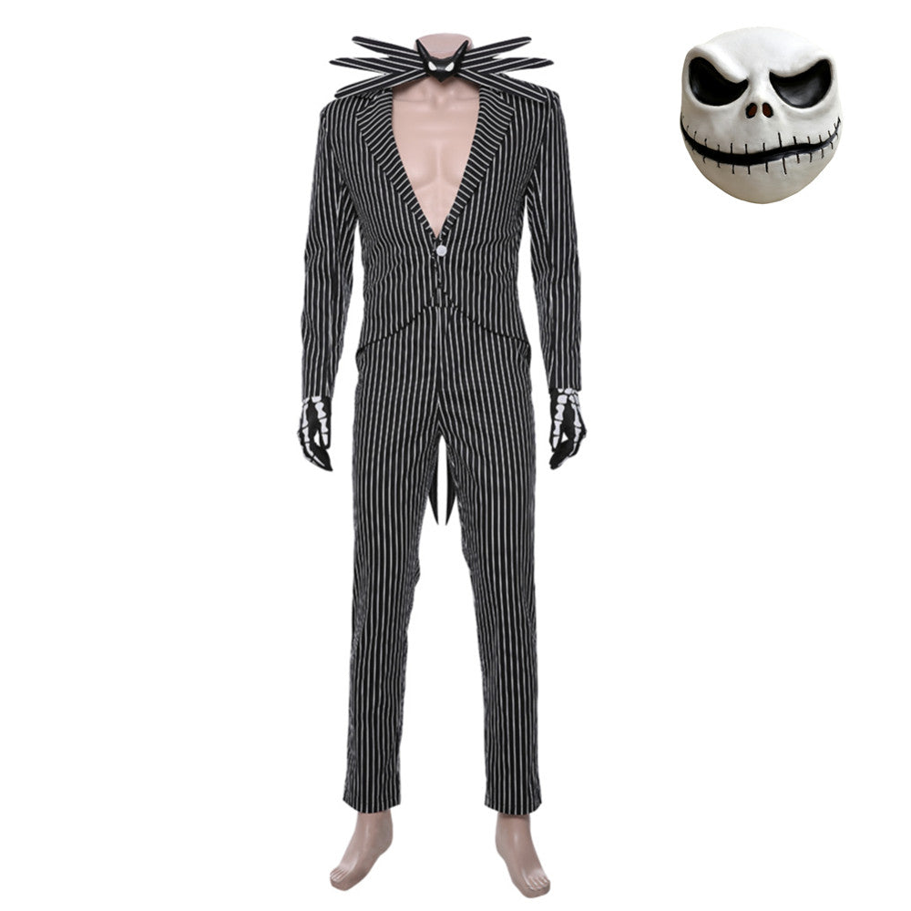 The Nightmare Before Christmas Jack Skellington Striped Suit Halloween Cosplay Costume