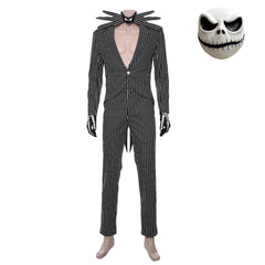The Nightmare Before Christmas Jack Skellington Striped Suit Halloween Cosplay Costume