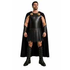 The Odyssey (2026) Agamemnon Black Leather Armor Outfits Cosplay Costume