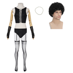 The Rocky Horror Picture Show Dr. Frank-N-Furter Black Vest Pants Set Outfits Cosplay Costume
