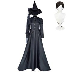 The Wizard of OZ Wicked Witch Black Set Outfits Cosplay Costume Halloween Suit