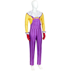Toy Story Chuckles The Clown Yellow Purple Set Outfits Cosplay Costume Halloween Carnival Suit