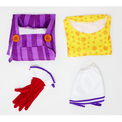 Toy Story Chuckles The Clown Yellow Purple Set Outfits Cosplay Costume Halloween Carnival Suit