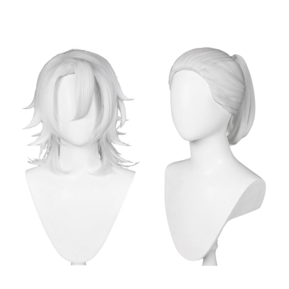 Uzui Tengen White Cosplay Wig Heat Resistant Hair Accessories Halloween Props