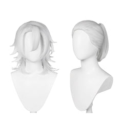 Uzui Tengen White Cosplay Wig Heat Resistant Hair Accessories Halloween Props