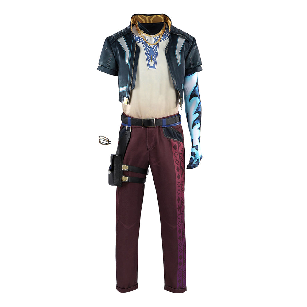 Valorant Veto Green Red Jacket Pants Set Outfits Cosplay Costume Halloween Suit
