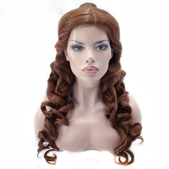 Princess Padme Amidala Long Curly Wig Headband Halloween Carnival Accessories Props