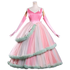Wicked: For Good (2025) Glinda Pink Green Dress Petticoat Set Outfits Cosplay Costume