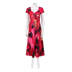 Widow's Bay (2026) Patricia Moyer Red Printed Dress Outfits Halloween Cosplay Costume