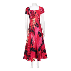 Widow's Bay (2026) Patricia Moyer Red Printed Dress Outfits Halloween Cosplay Costume