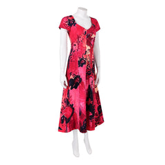 Widow's Bay (2026) Patricia Moyer Red Printed Dress Outfits Halloween Cosplay Costume