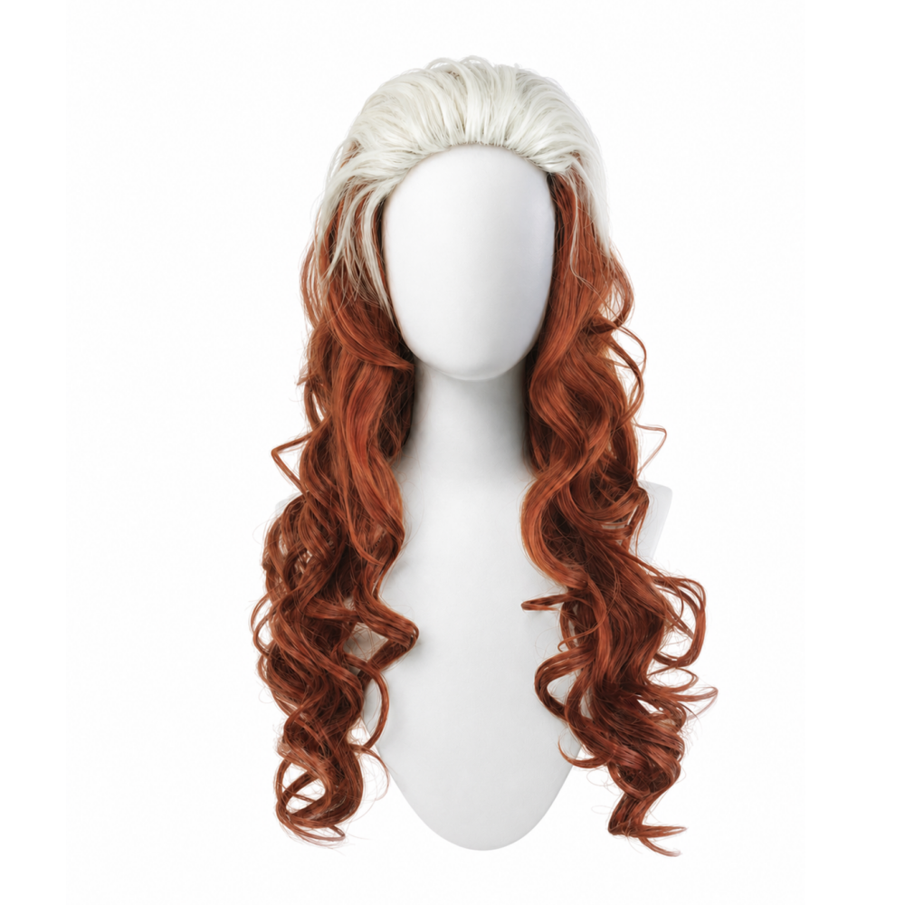 X-Men Rogue White Brown Wig Cosplay Halloween Accessories Props