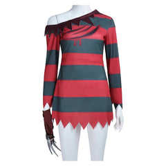 A Nightmare On Elm Street Freddy Krueger Female Red Outfits Halloween Horror Cosplay Costume