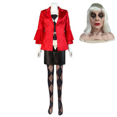 Movie Joker 2 (2024) Harley Quinn Red Uniform Set Cosplay Costume Outfits Halloween Carnival Party S
