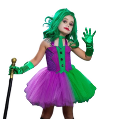 Kids Girls Movie Joker Cosplay Costume Outfits Tutu Dress Outfits Halloween Carnival Party Suit