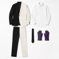 Absolute Two-Face Harvey Dent Half Black White Set Outfits Halloween ​Cosplay Costume