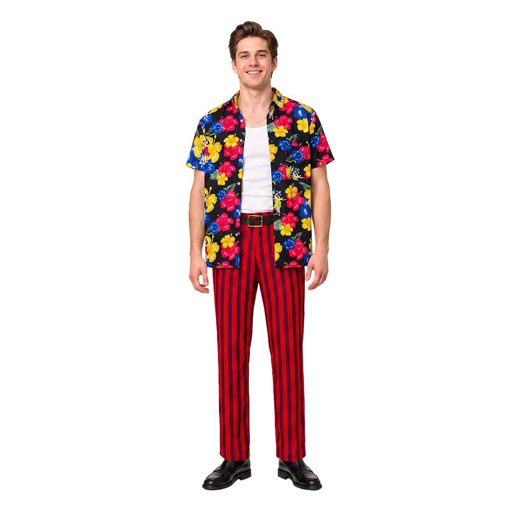 Ace Ventura Jr. Pet Detective Floral Shirt Pants Set Outfits Cosplay Costume